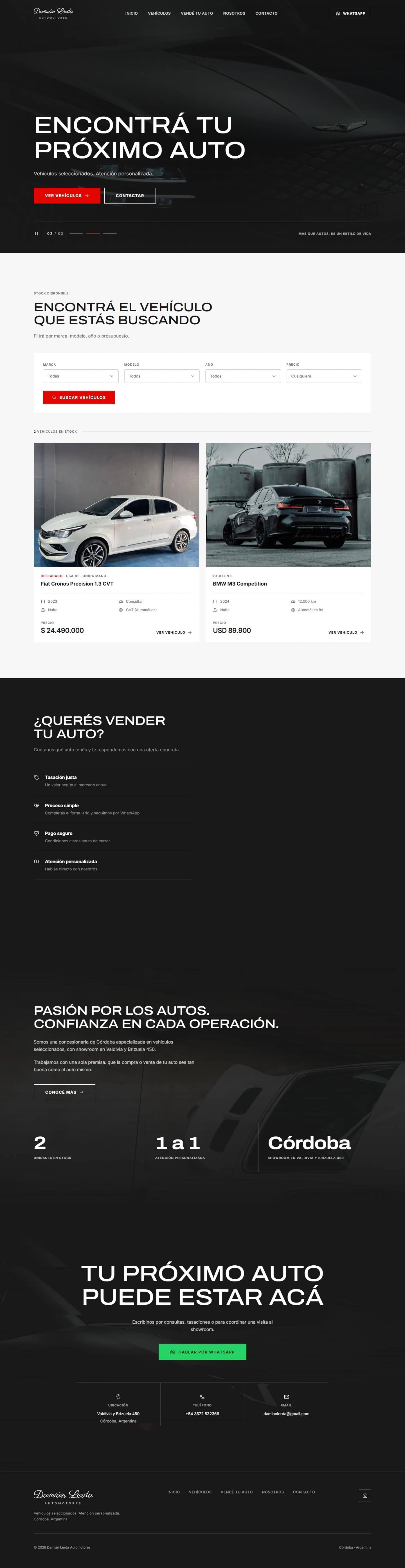 Damián Lerda Automotores, the full page